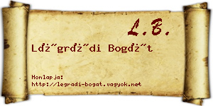 Légrádi Bogát névjegykártya